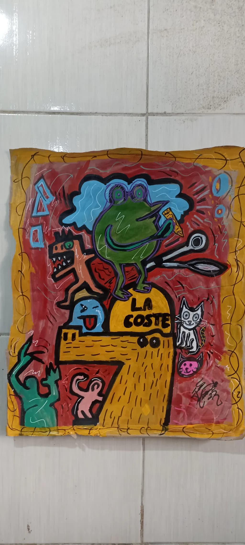Whimsical Frogs and Playful Creatures: A Colorful Abstract Journey
