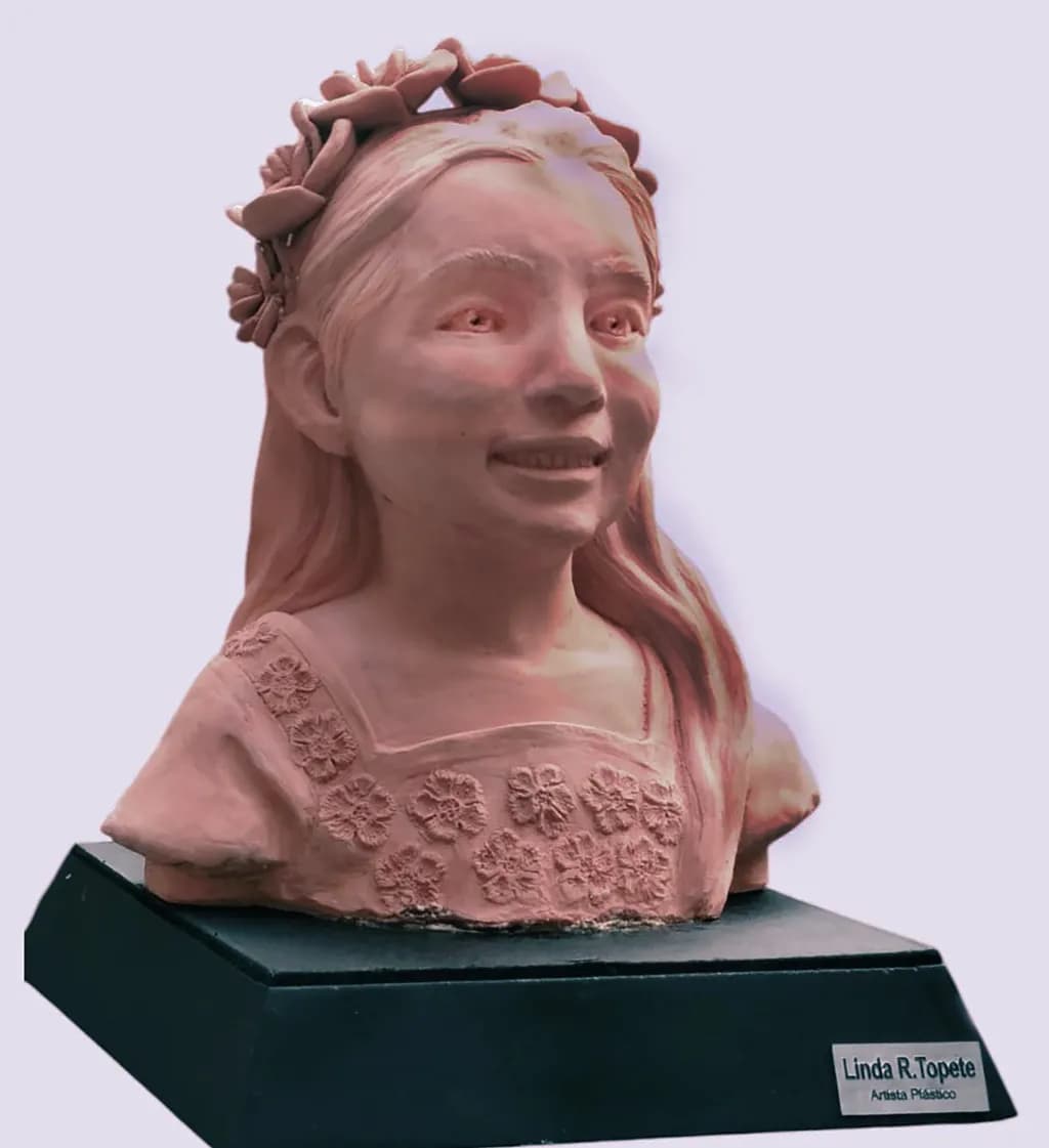 Whimsical Innocence: A Cherubic Bust of Joyful Youth