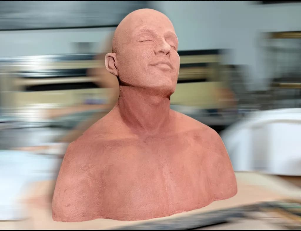 Ethereal Serenity: A Clay Portrait Capturing the Essence of Expression and Craftsmanship