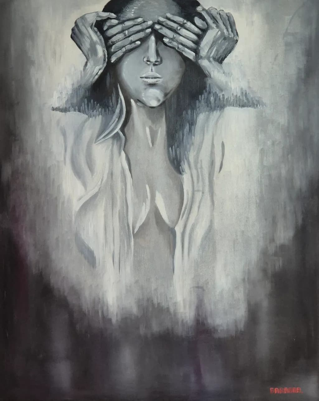 Veiled Emotions: The Monochrome Dance of Concealment and Expression