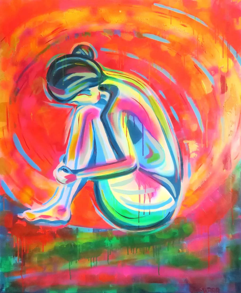 Vibrant Solitude: A Colorful Exploration of Inner Reflection