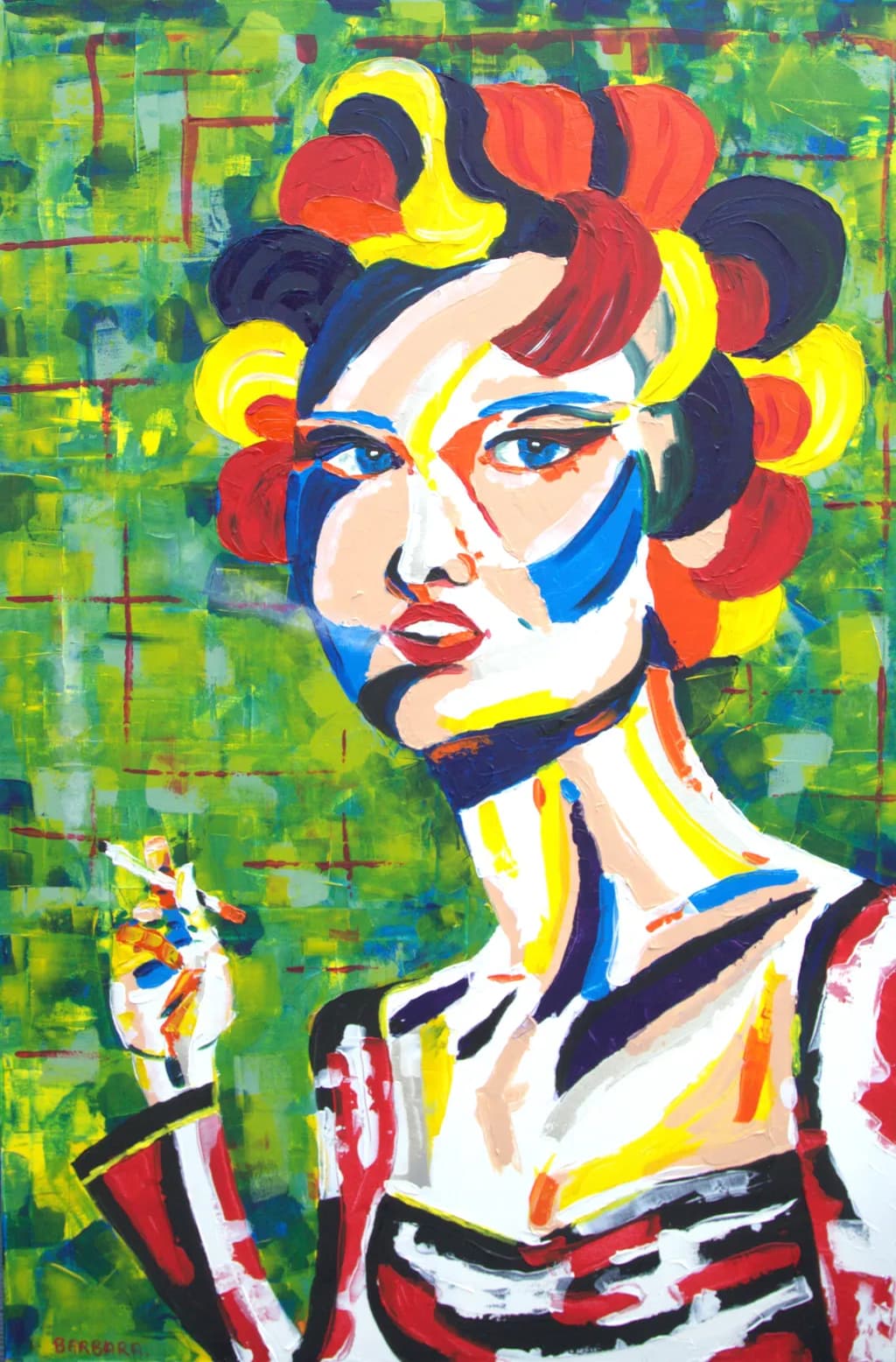 Vibrant Expressions: A Colorful Abstract Portrait of Identity and Emotion
