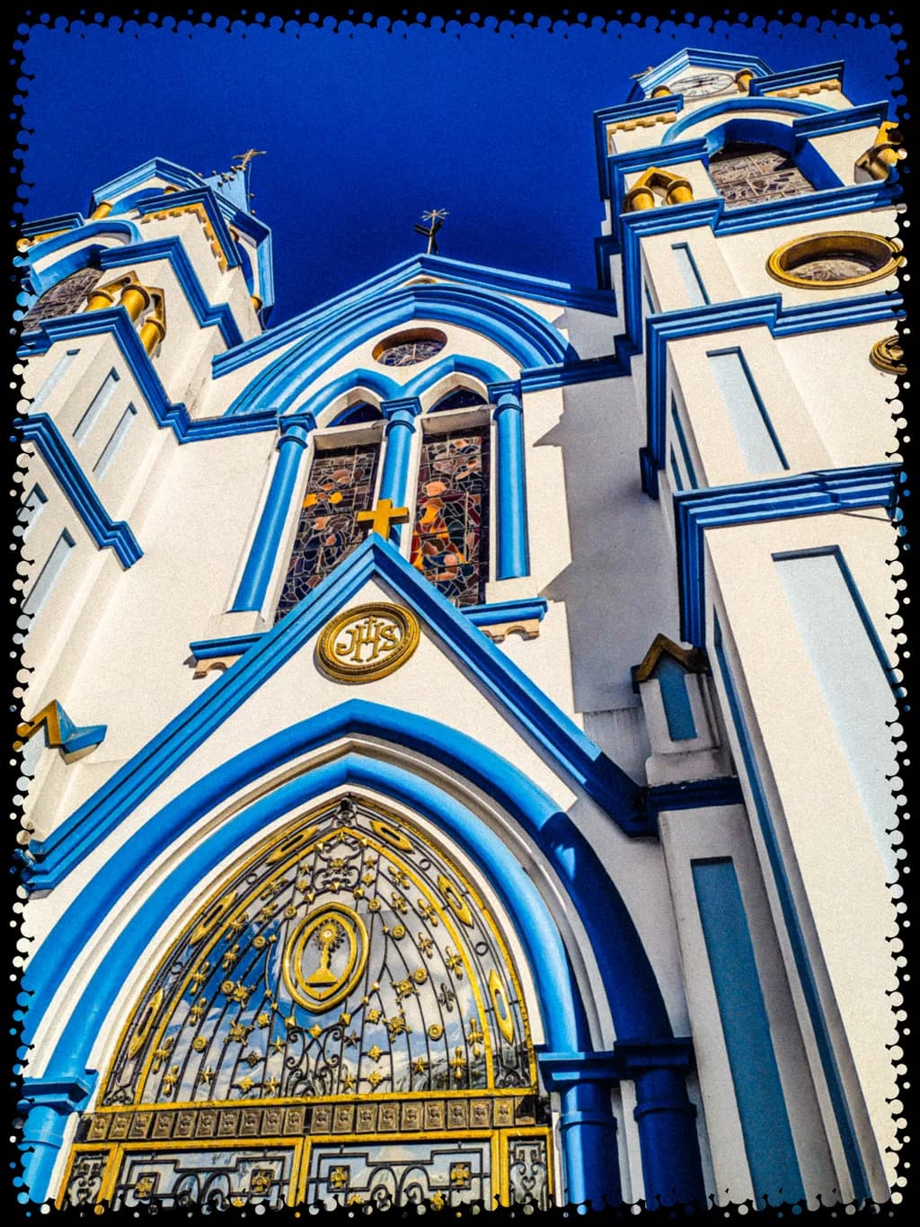 Majestic Blue and Gold: A Glimpse of Sacred Architecture