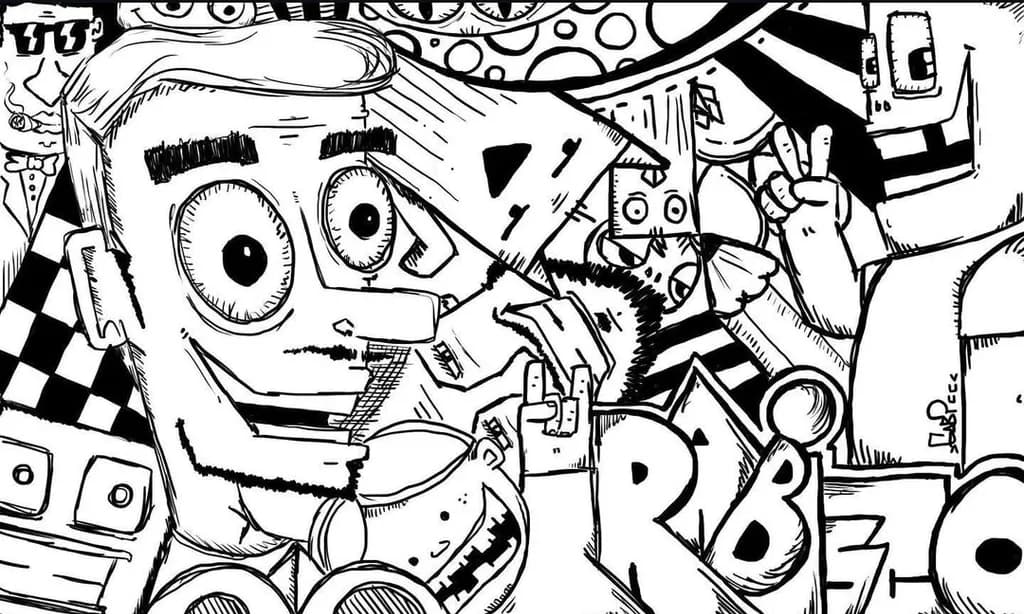 Whimsical Chaos: A Playful Journey Through Abstract Characters and Bold Lines