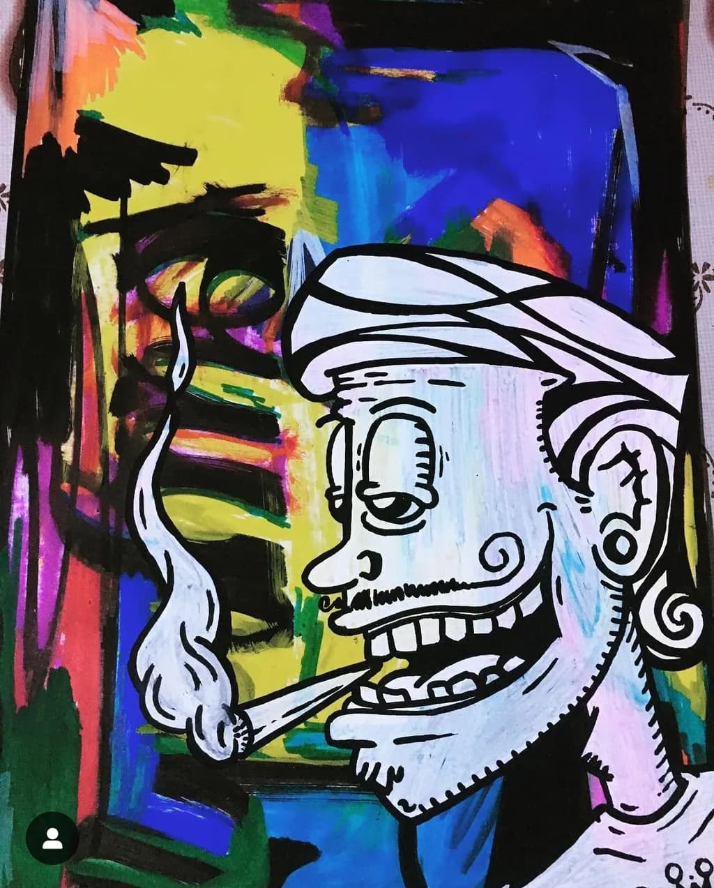 Vibrant Smoker: A Colorful Expression of Urban Life