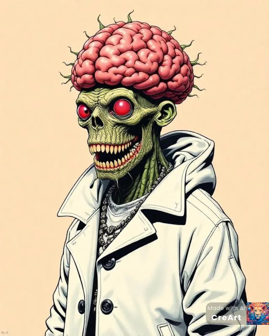 Zombie Chic: A Cartoonish Exploration of the Creepy and Stylish Brain Aesthetic