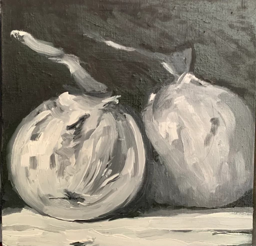 Whispers of Monochrome: A Still Life of Two Pumpkins