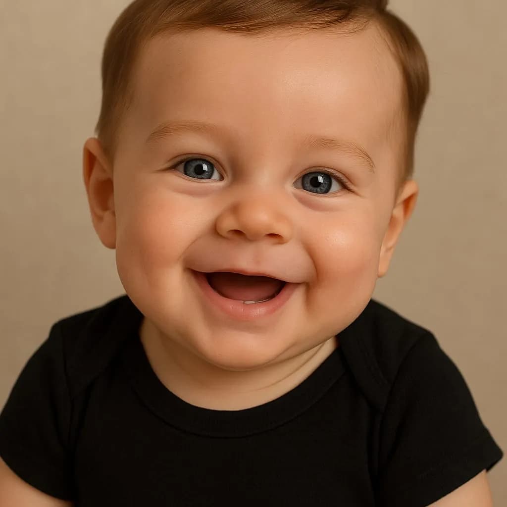 Joyful Innocence: A Cherubic Smile Captured in Time