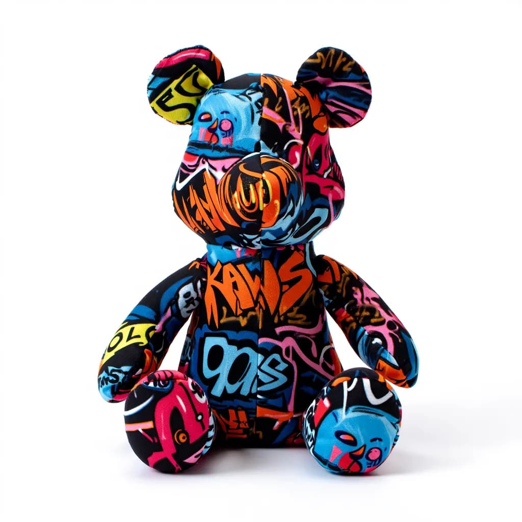Elemental Echoes: The Graffiti Bear of Urban Shadows