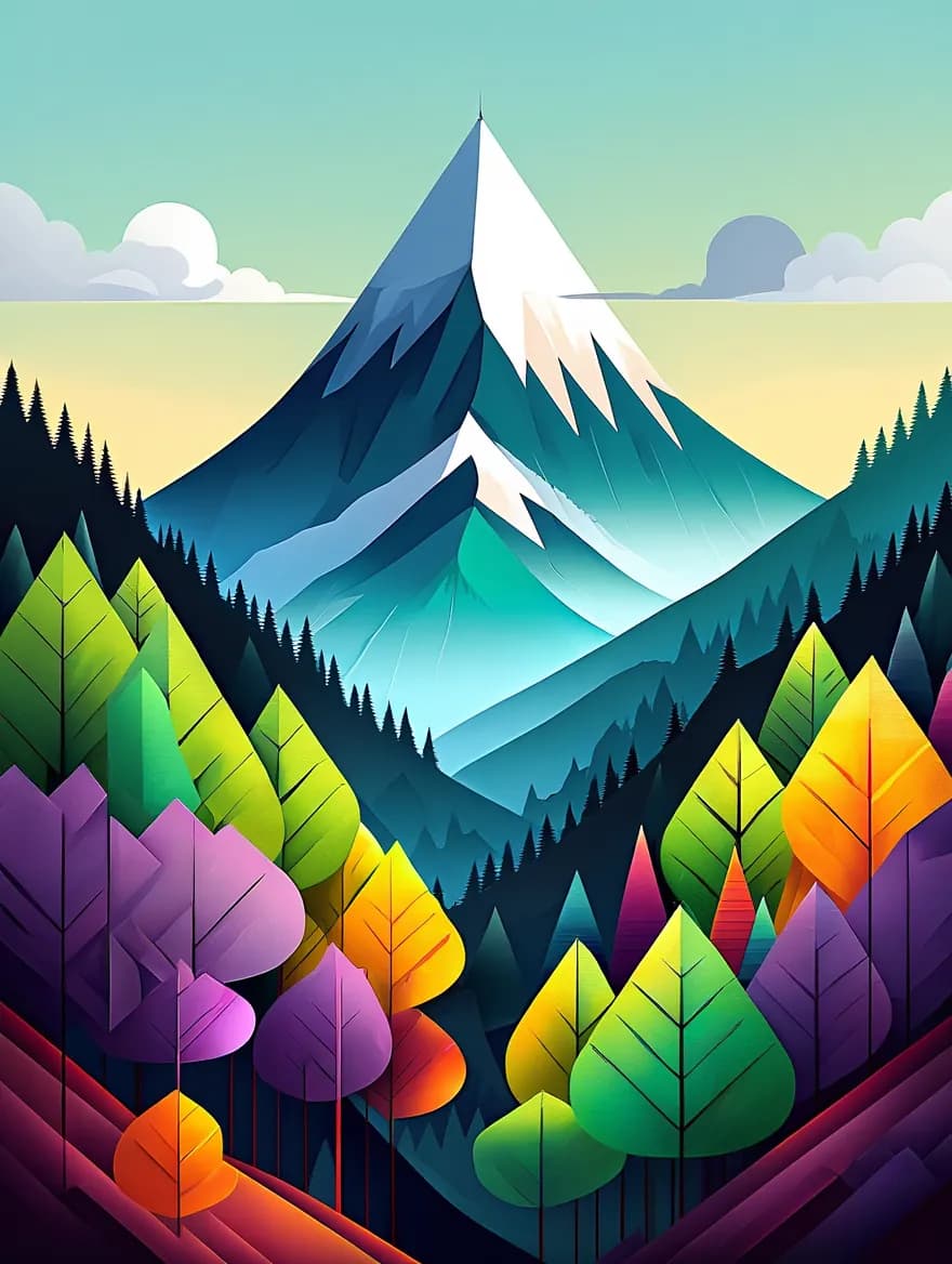 Mountain's Embrace – A Dance of Color and Shadow