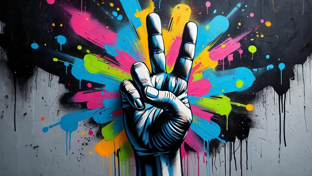 Vibrant Peace: A Graffiti Expression of Color and Clarity