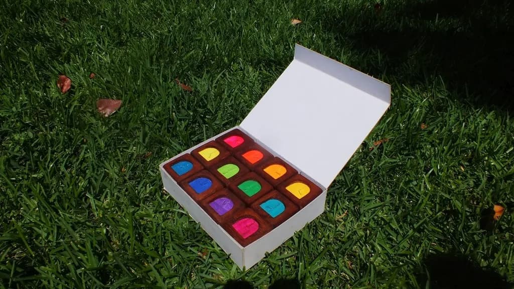 Colorful Chocolate Delight: A Sweet Treat in Nature's Embrace