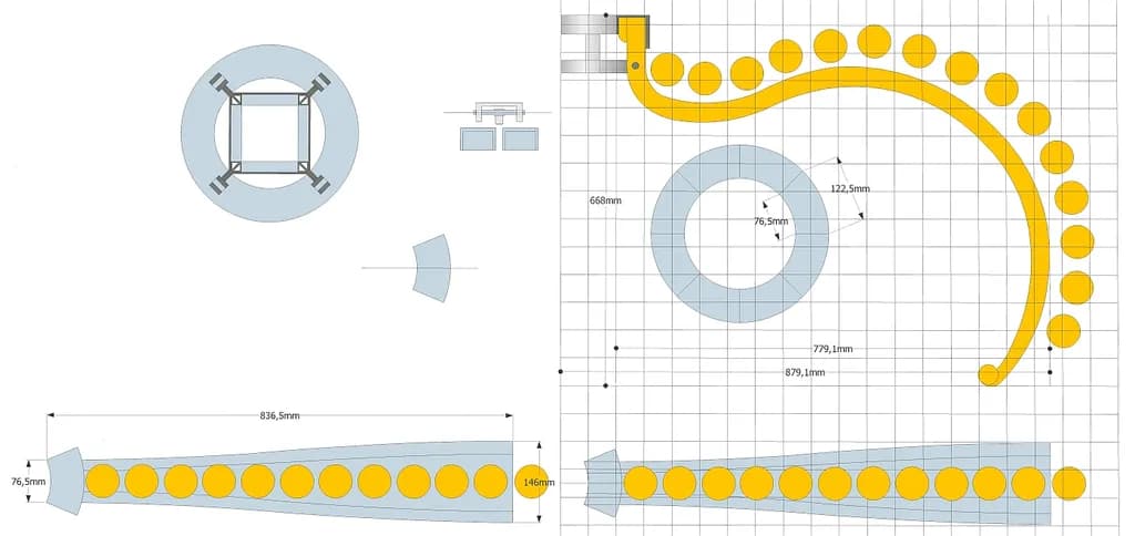 Harmonious Geometry: A Dance of Shapes and Lines in Yellow and Blue