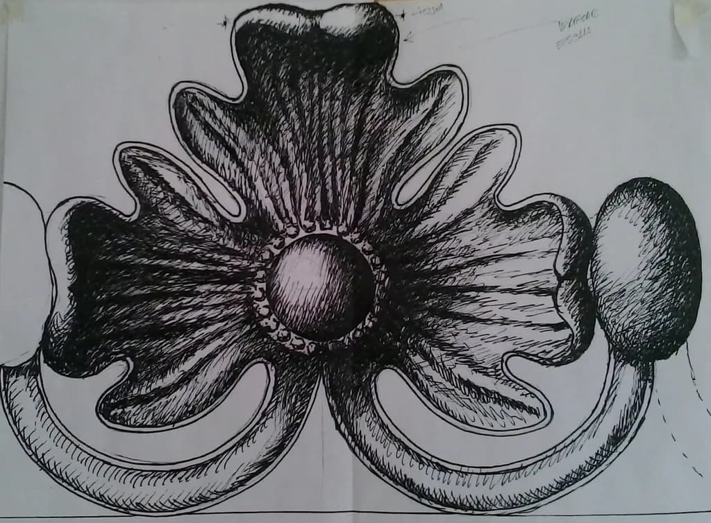 Ornate Floral Sketch: A Decorative Design for Artistic Spaces