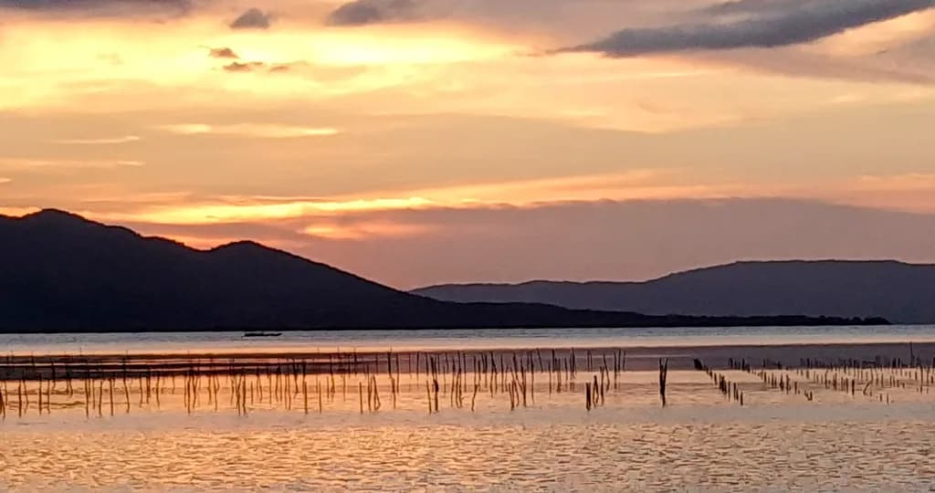 Serenity at Dusk: A Tranquil Sunset Over Still Waters