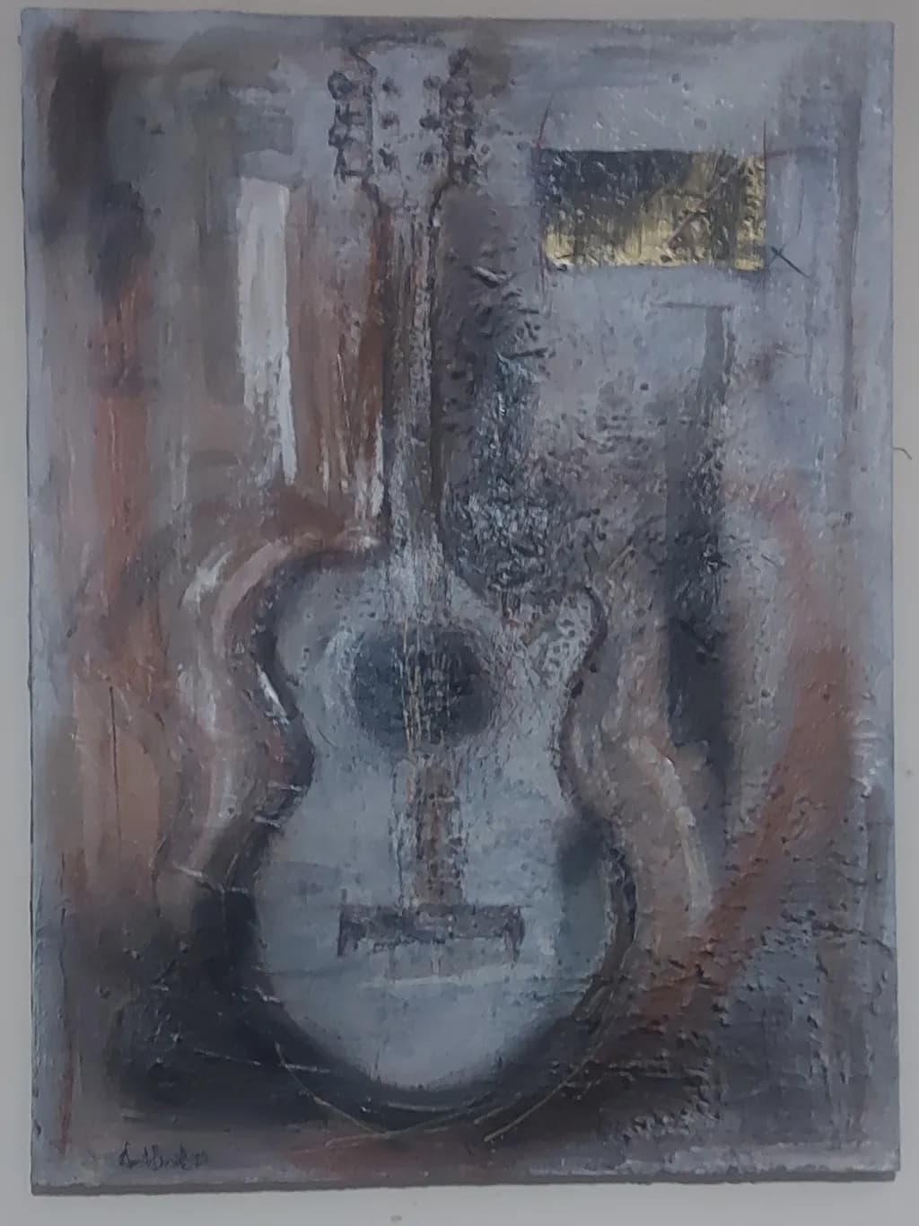 Melodies in Shadows: An Abstract Guitar Journey Through Color and Texture