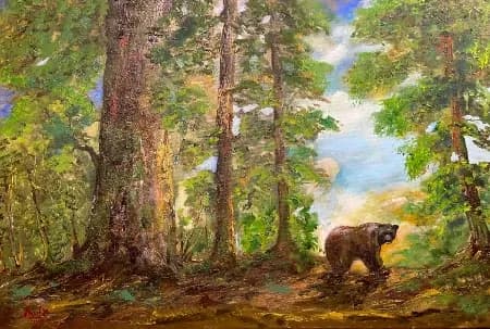 Whispers of the Forest: A Majestic Bear Amidst Nature's Embrace