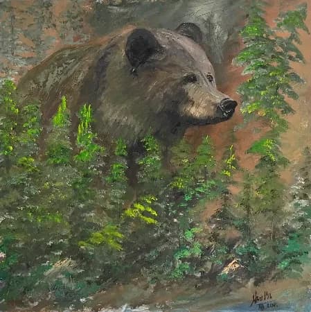 Majestic Guardian of the Forest: A Grizzly Bear Amidst the Pines