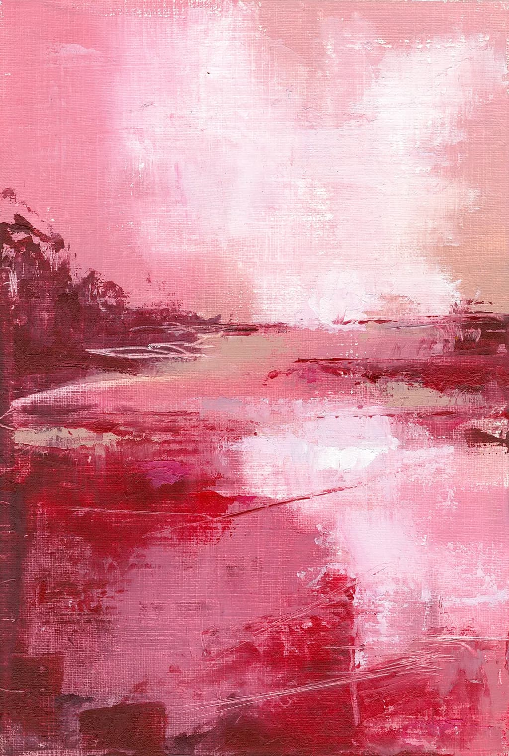 Whispers of Pink: A Serene Abstract Landscape in Soft Hues