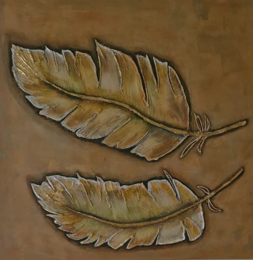 Whispers of Nature: Textured Leaves on Earthy Canvas