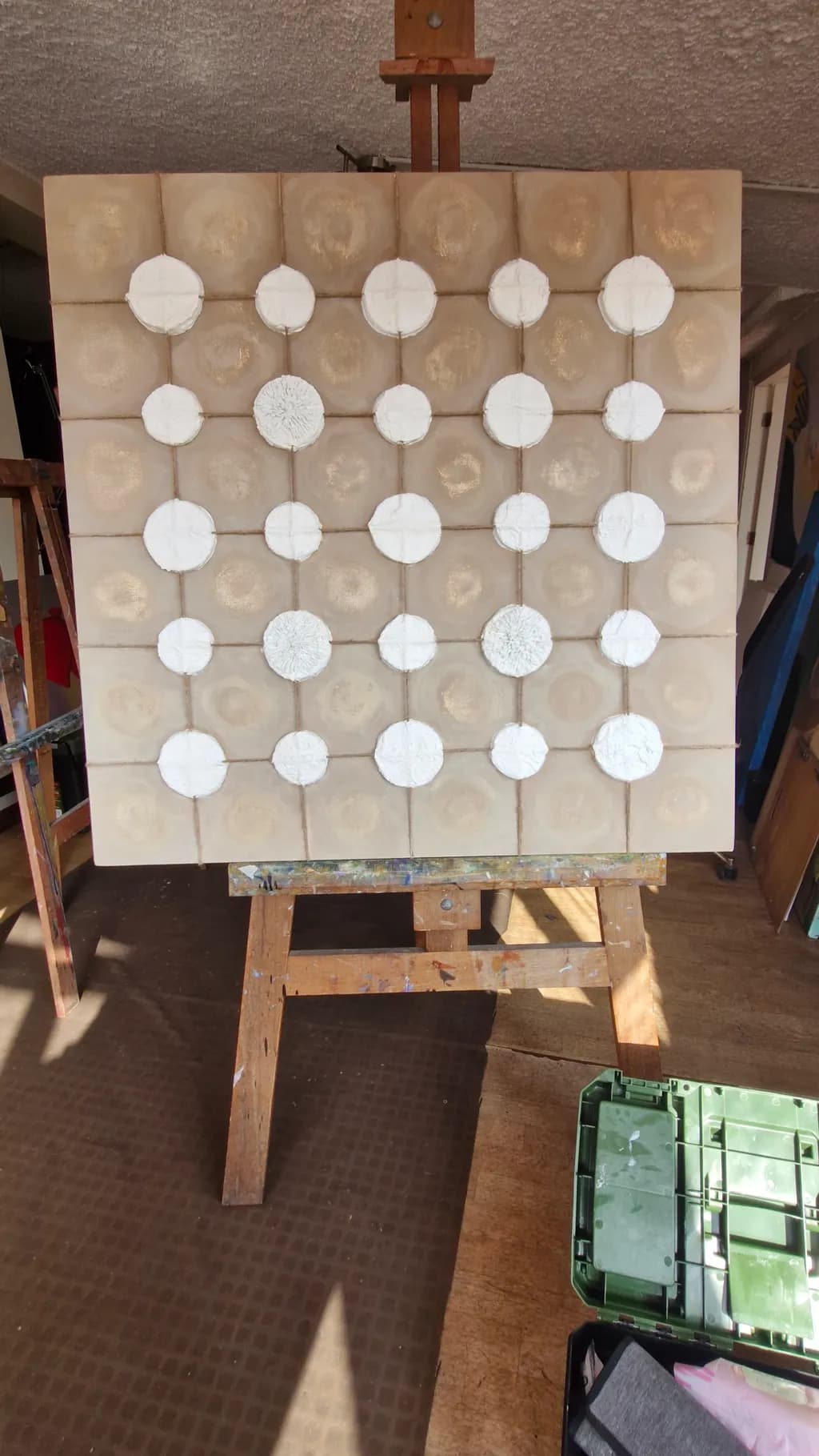 Textured Harmony: An Abstract Exploration of Form and Color on Canvas