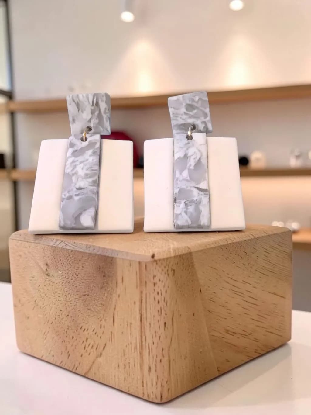Marbled Geometry Earrings