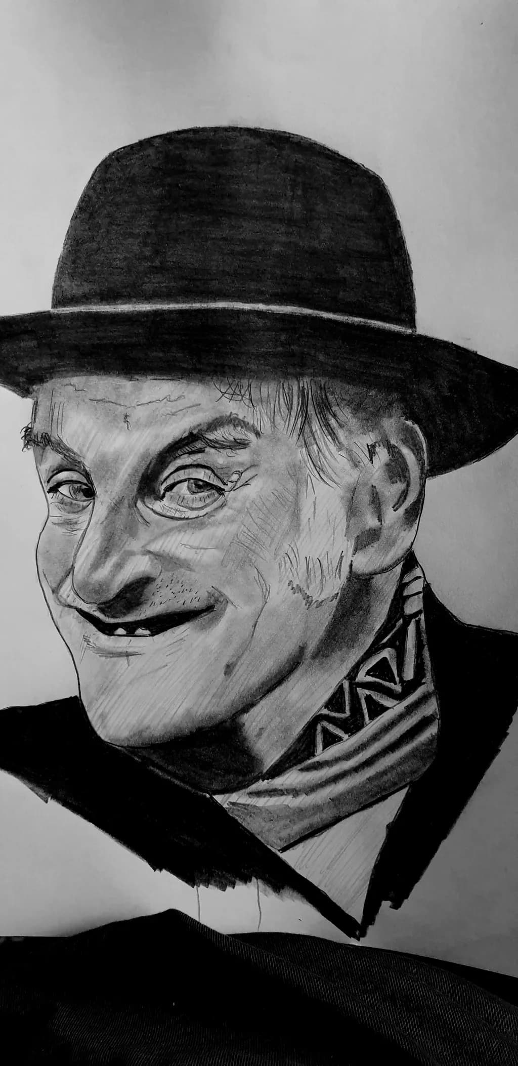 Whimsical Gaze: A Charismatic Portrait in Monochrome