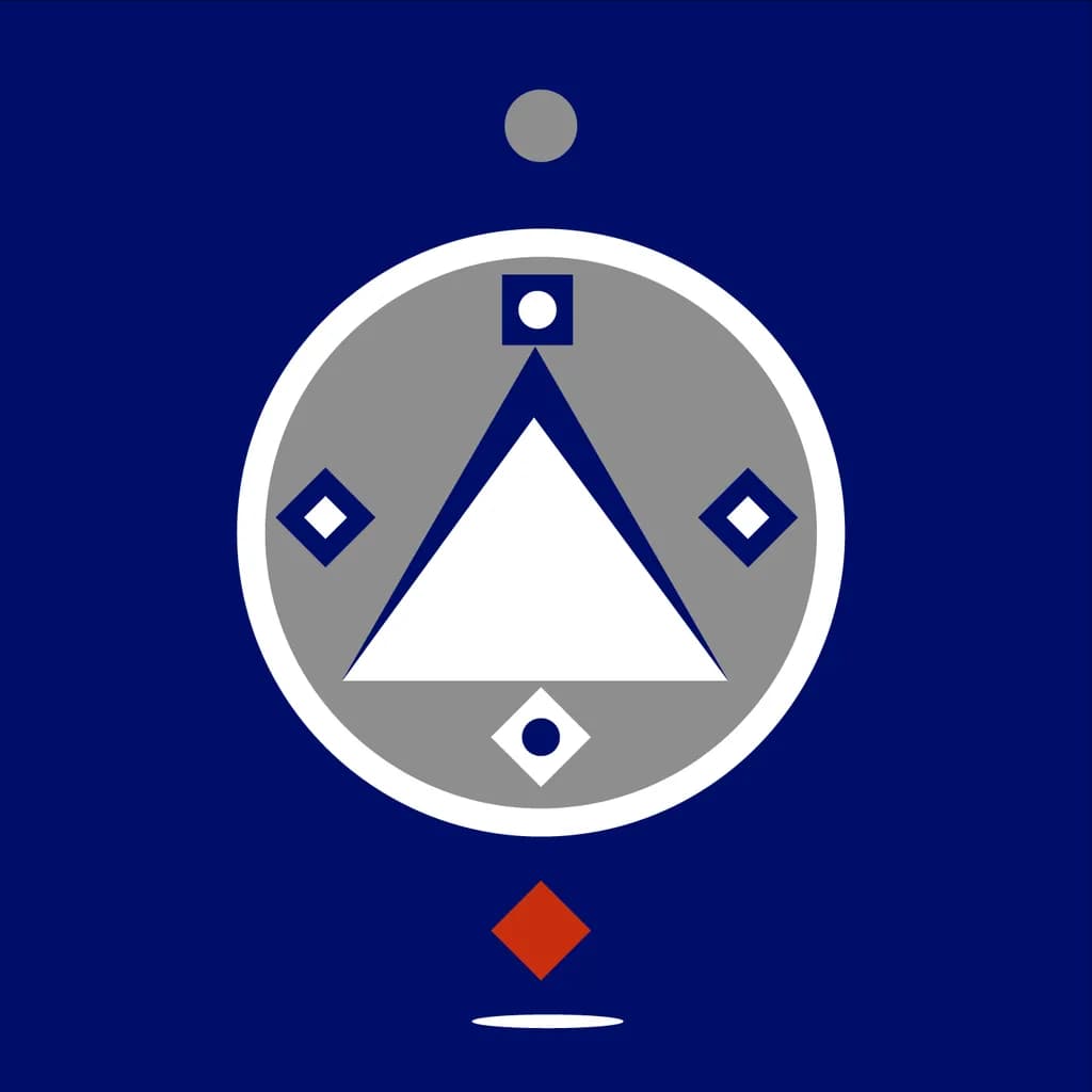 Geometric Harmony: A Minimalist Exploration in Blue and Shapes