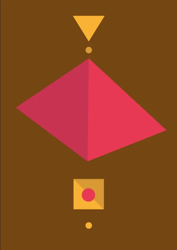 Geometric Harmony: A Colorful Dance of Shapes in Minimalist Design
