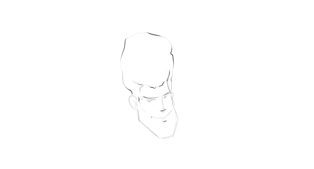 Whimsical Portrait: The Man with the Towering Hair