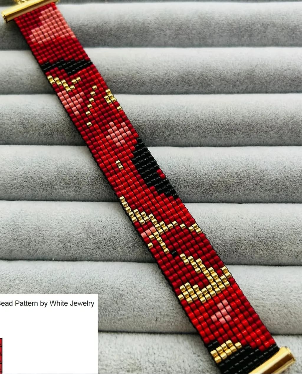 Vibrant Red and Black Beaded Bracelet: A Bold Statement Piece for Every Occasion