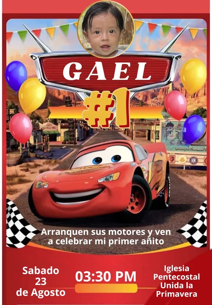 Celebrating Gael's First Birthday: A Racing Adventure with Lightning McQueen!