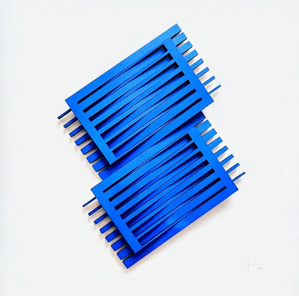 Blue Harmony: An Abstract Geometric Dance of Modern Design