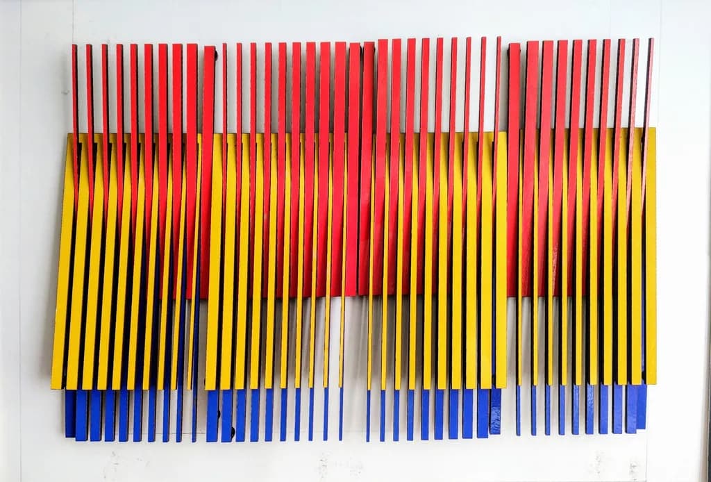 Vibrant Geometric Harmony: A Modern Abstract Exploration of Colorful Stripes