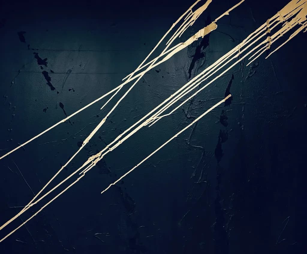 Golden Streaks on Midnight Canvas: A Dance of Light and Shadow