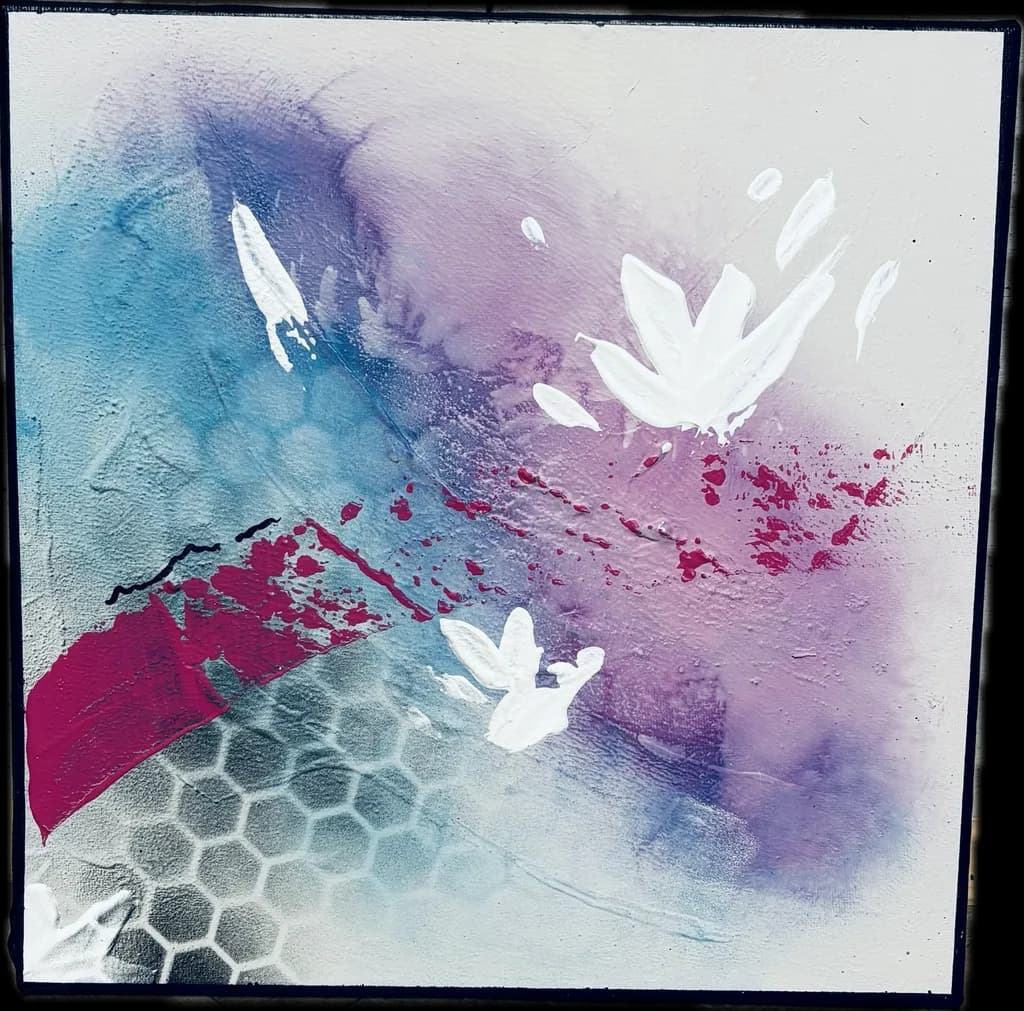 Whispers of Color: A Dance of Abstract Blooms and Textures