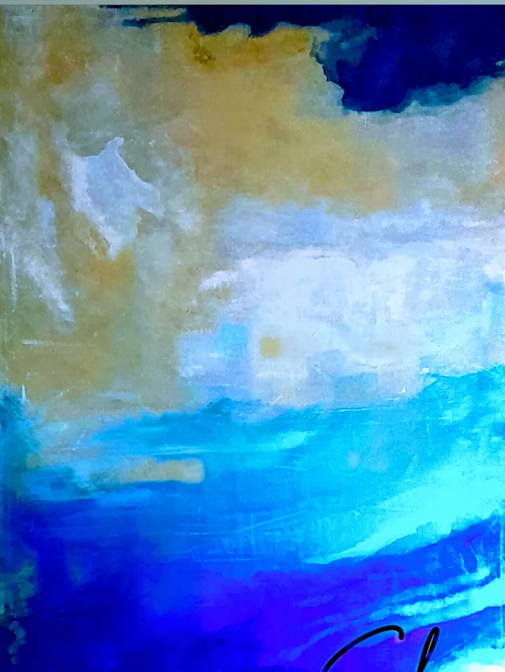 Serene Horizons: An Abstract Journey Through Blue Landscapes
