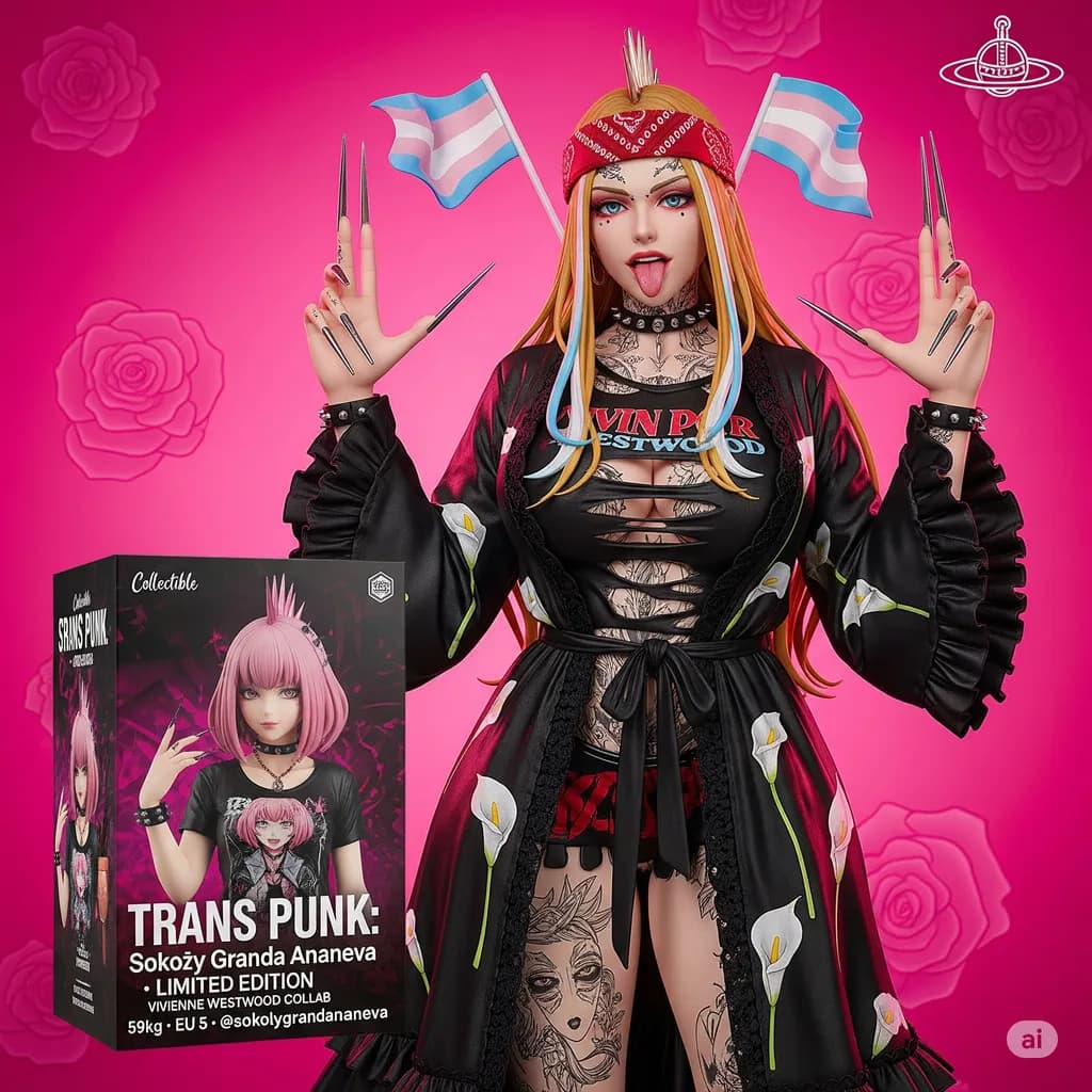 Trans Punk: Limited Edition Sokozy Granda Ananeva Collectible Figure - A Bold Celebration of Identity and Artistry