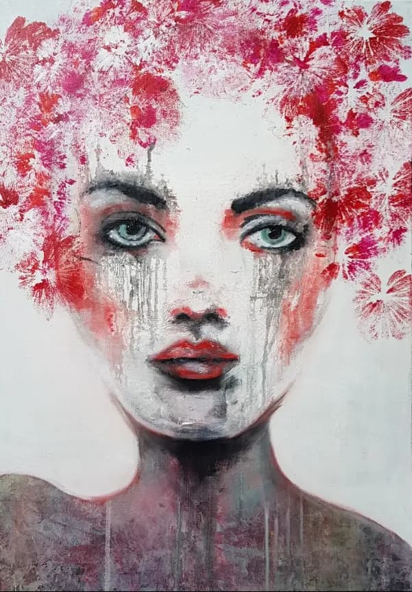 Whispers of Bloom: A Portrait of Emotion and Nature's Embrace