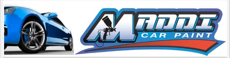 Vibrant Blue Automotive Elegance: Maddi Car Paint Logo Design