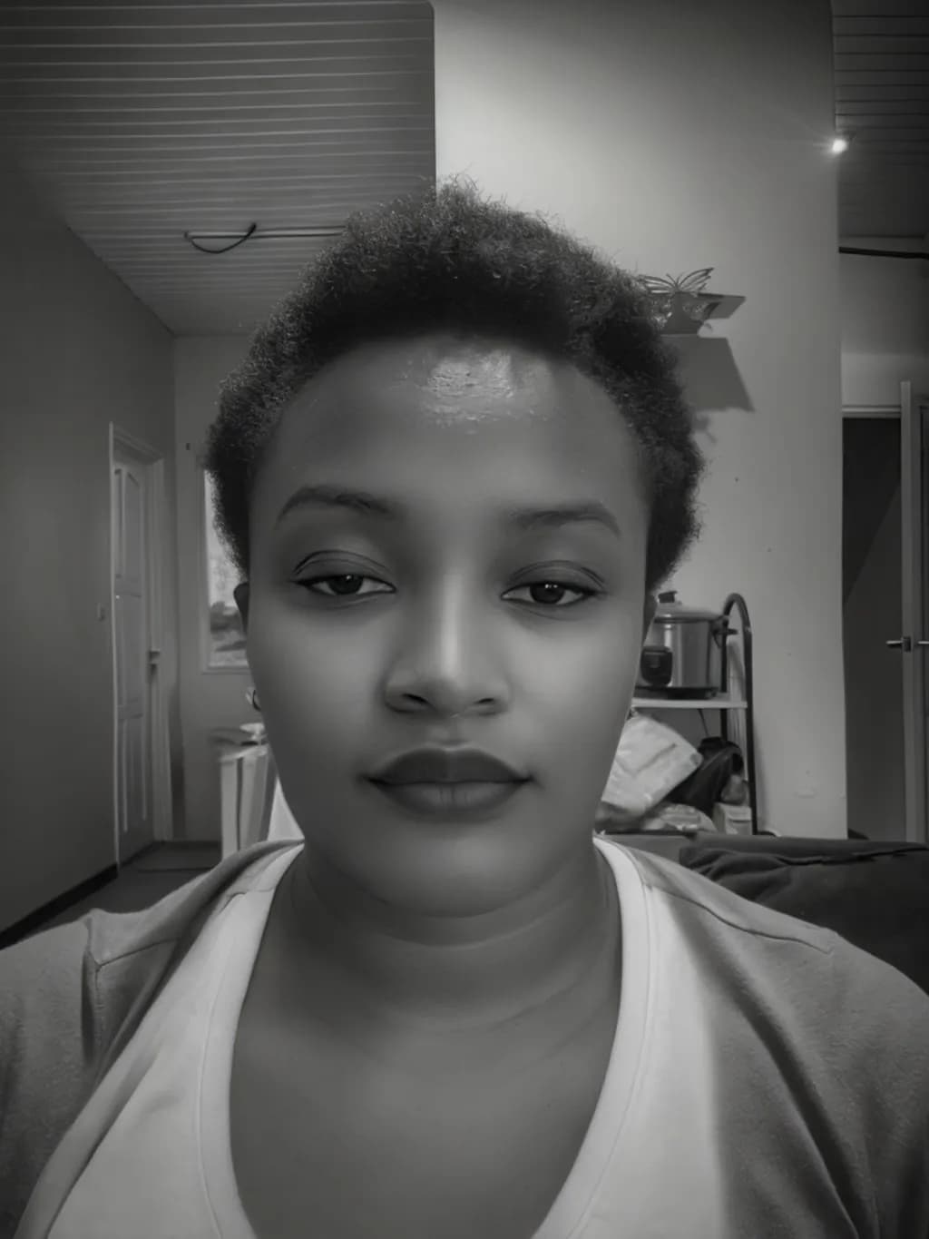 Ethereal Gaze: A Monochrome Portrait of Inner Strength