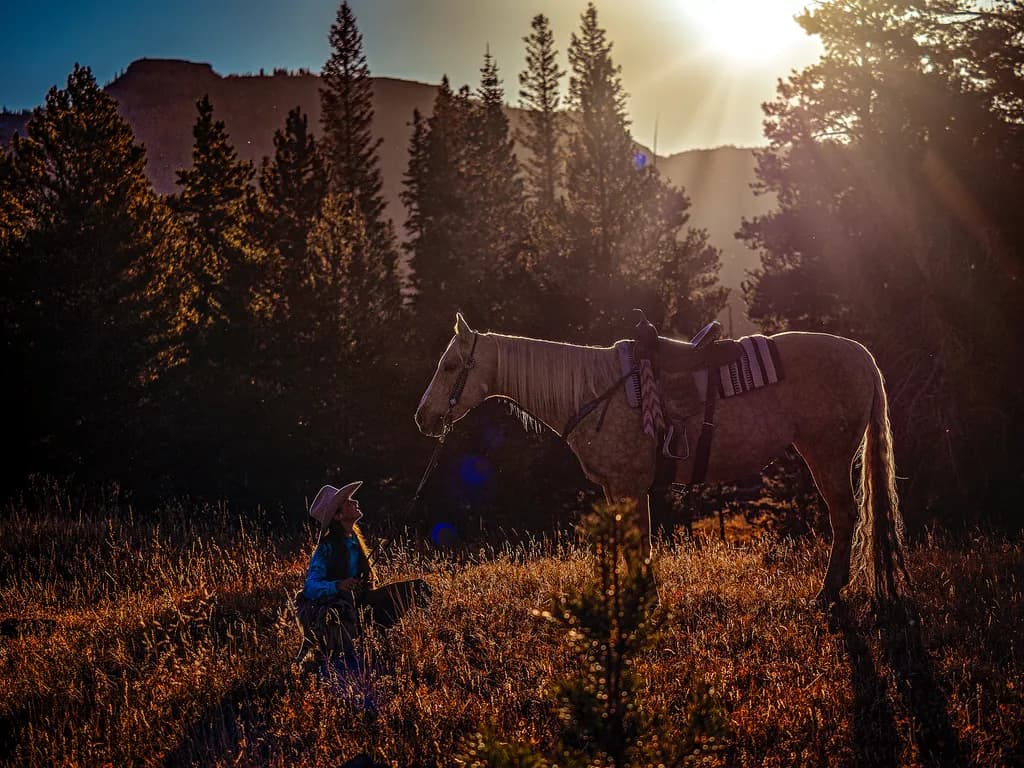 Whispers of Adventure: A Child's Sunset Encounter with Nature's Majesty