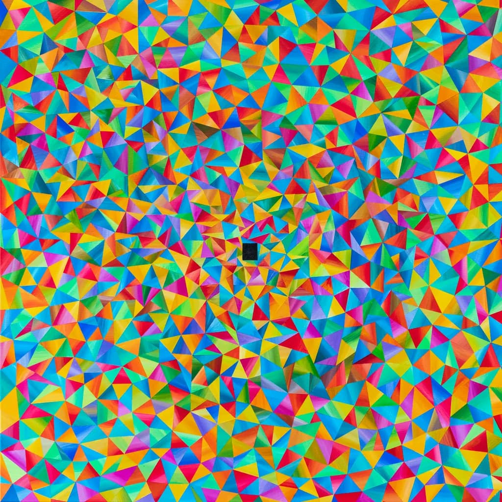Vibrant Geometric Symphony: A Playful Dance of Colorful Patterns