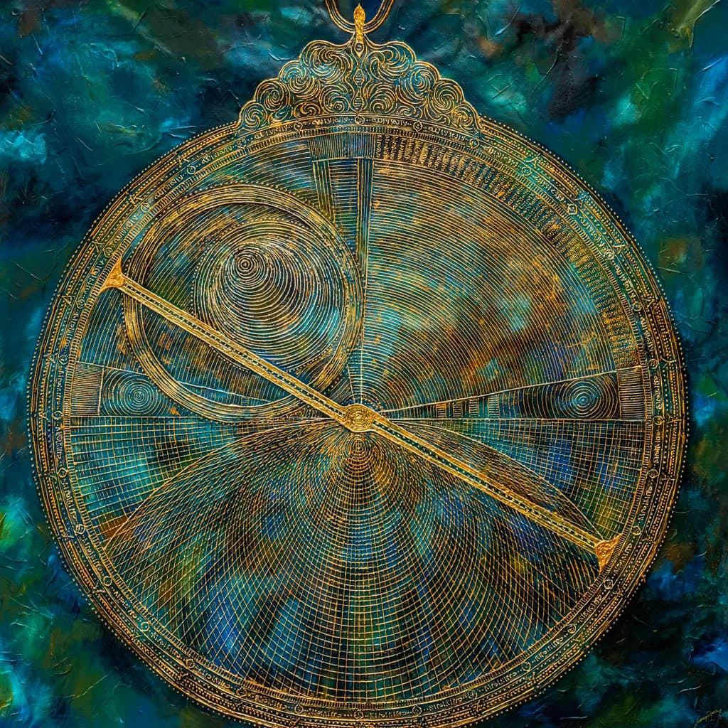 Timeless Harmony: An Abstract Geometric Clock in Blue and Gold