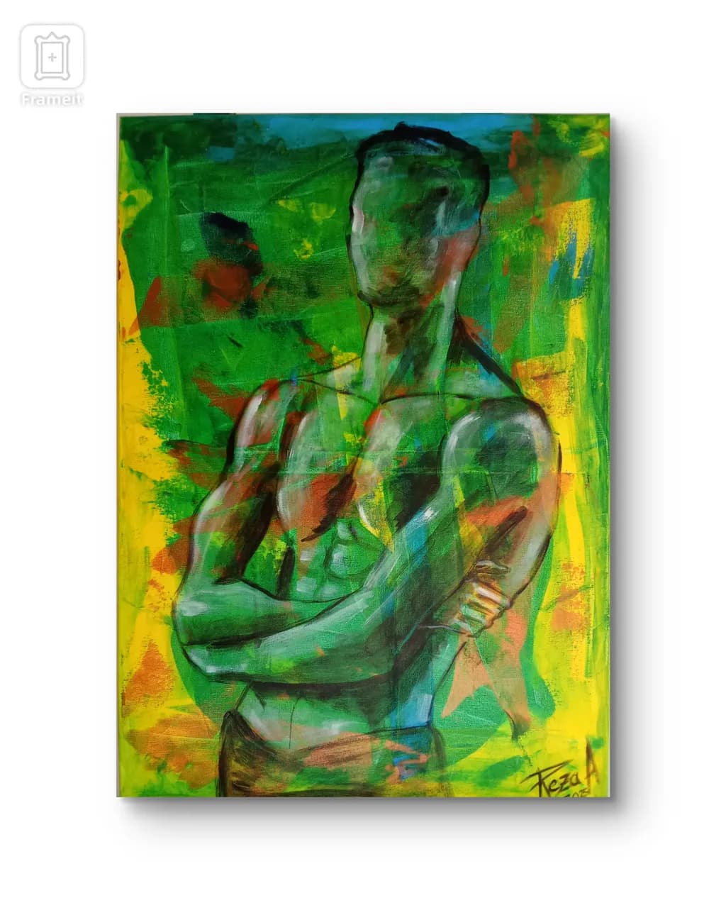 Vibrant Embrace: An Abstract Expression of Strength and Color