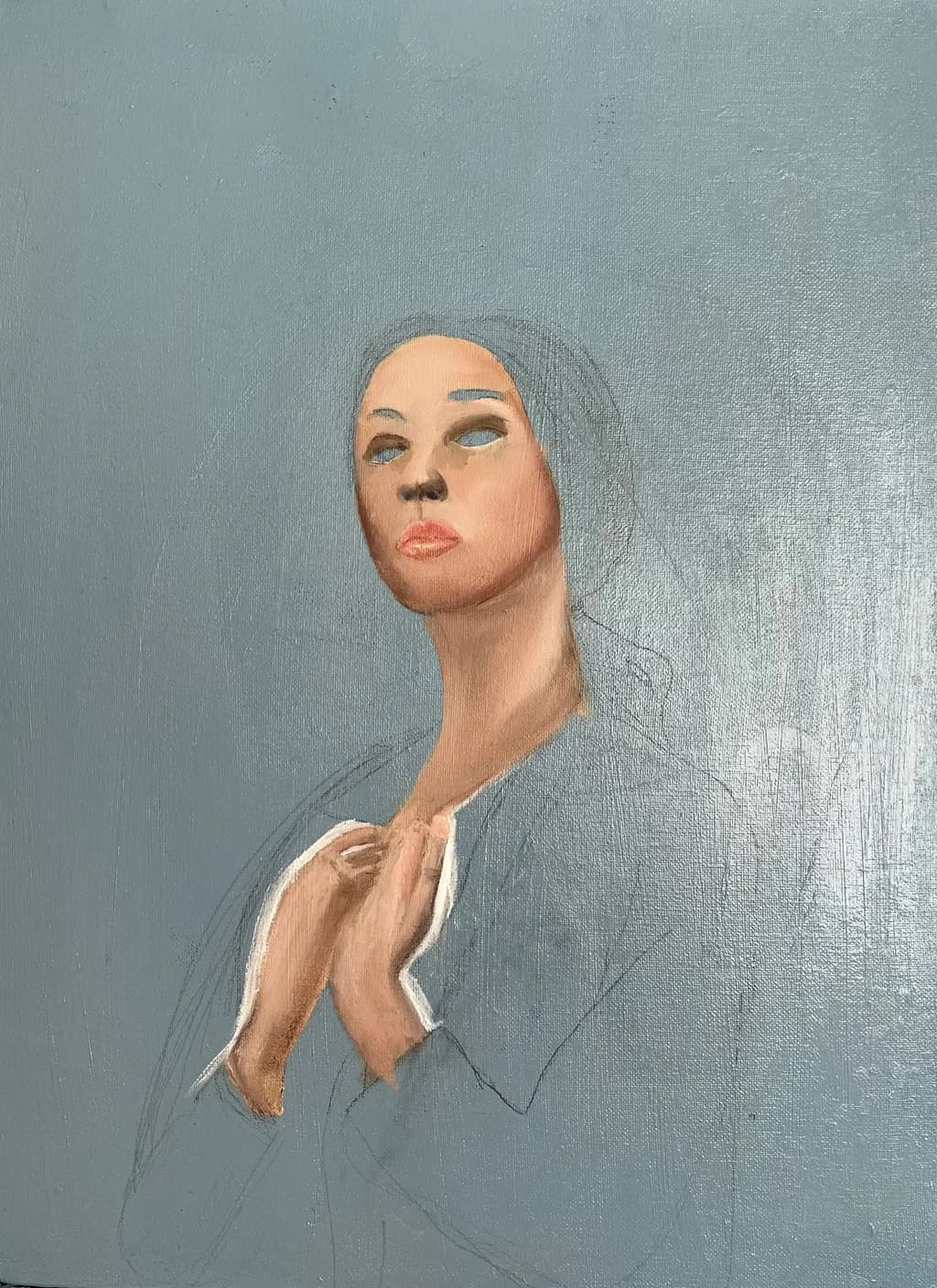 Whispers of Serenity: An Unfinished Portrait of Contemplation