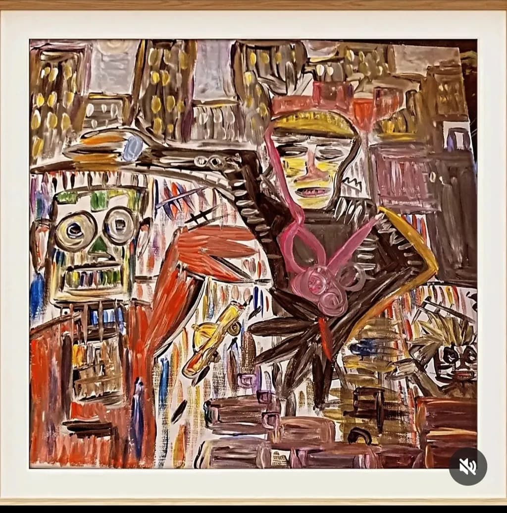 Vibrant Echoes of Urban Expression: A Colorful Journey Through Abstract Faces and Forms