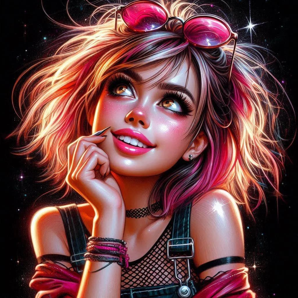 Radiant Dreams: A Cosmic Portrait of Youthful Joy