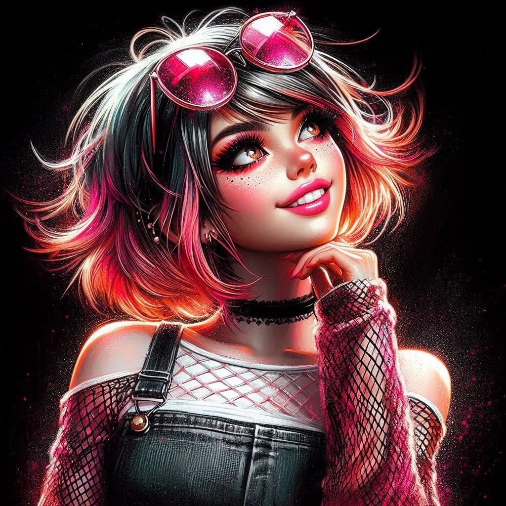 Vibrant Dreams: A Playful Portrait of Modern Youthful Spirit