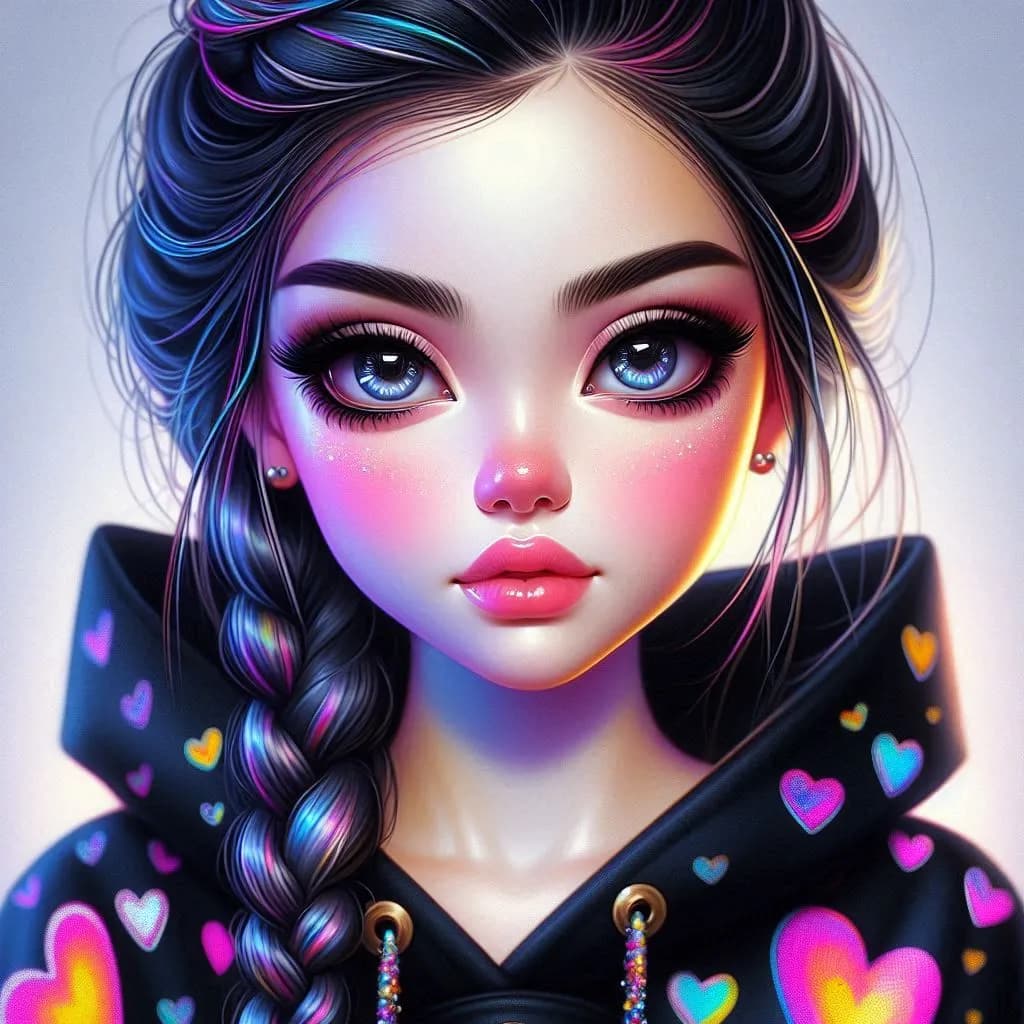 Whimsical Heartstrings: A Vibrant Portrait of Youthful Spirit and Style